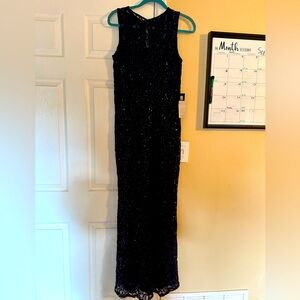 Navy blue sequin gown